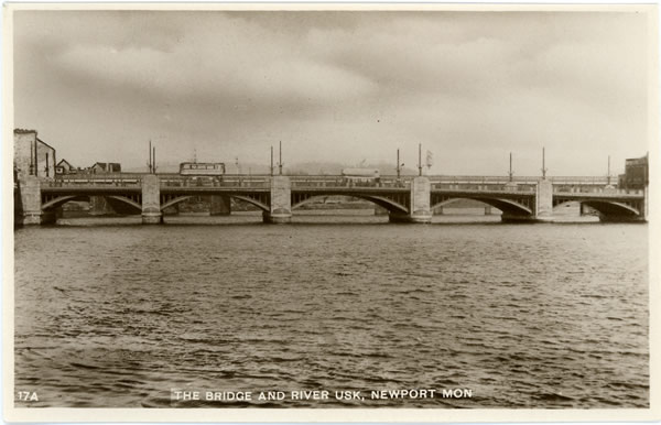 The Bridge and River Usk, Newport Mon - high tide.