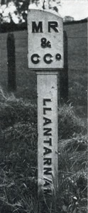 MR & C Co Llantarnam - Boundary post of the Monmouthshire Railway & Canal Company at Malpas, near Newport Monmouthshire