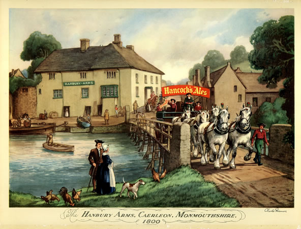 The Hanbury Arms Caerleon 1800 by Charles Passmore published by ES & A Robinson Ltd Bristol
