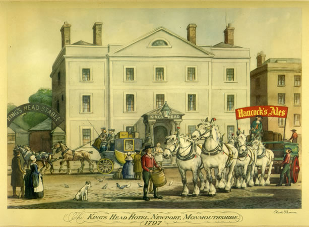 The Kings Head Hotel Newport 1797 by Charles Passmore published by ES & A Robinson Ltd Bristol