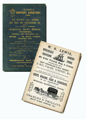 Adverts from Johns' 1886 Newport Street Directory